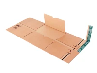 Buch-Versandverpackungen mit zentraler Packgutaufnahme und Schut