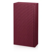 Präsentkarton für 2 Flaschen 360x180x90 mm offene Welle Rot Bordeaux