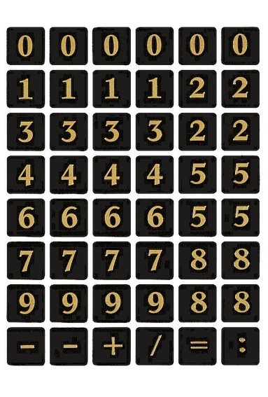 HERMA 4131 Zahlen 13x13 mm 0-9 Folie schwarz gold geprägt 20 Bl.
