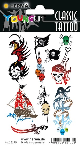HERMA 15179 10x CLASSIC Tattoo Colour Pirats