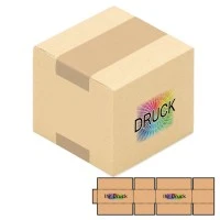 113x113x100 mm einwellige Kartons quadratisch mit Digitaldruck