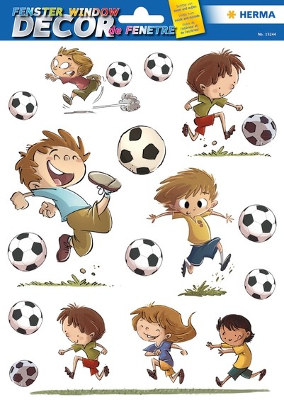 HERMA 15244 5x Fensterdecor Fussballfreunde