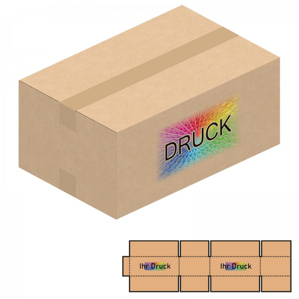 410x265x183 mm einwellige Kartons mit Digitaldruck