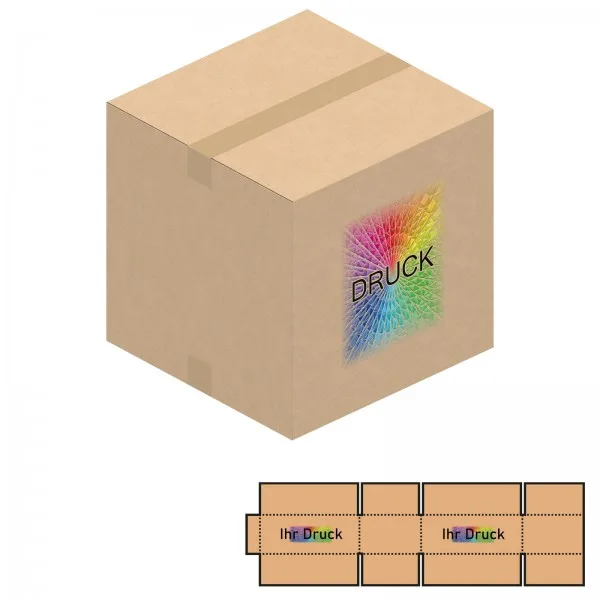 350x350x350 mm einwellige Kartons mit Digitaldruck