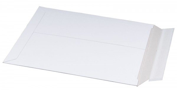 Vollpappe-Versandtasche 285 x 365 x 30 mm DIN B4 mit Aufreißfaden & Selbstklebeverschluss Weiß