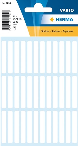 HERMA 3735 Vielzwecketiketten 5x35 mm weiß Papier matt 2520 St.
