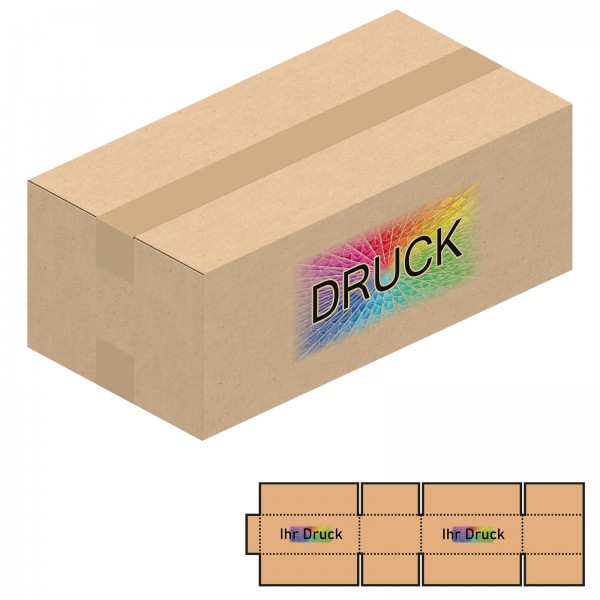 370x190x140 mm einwellige Kartons mit Digitaldruck