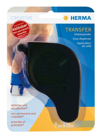 HERMA 1060 Klebespender Transfer, ablösbar, schwarz, 15 m