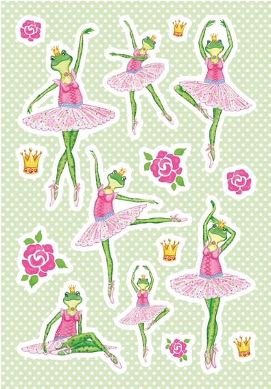 HERMA 3091 10x Sticker MAGIC Frosch Ballerina, Folie beglimmert