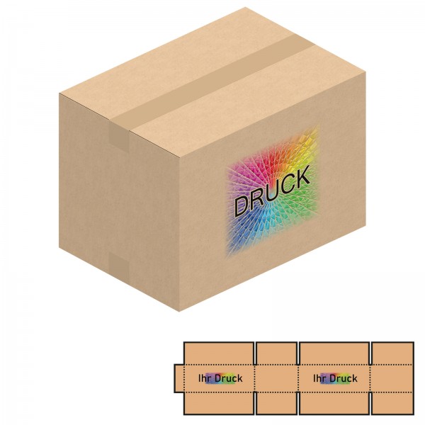 430x300x300 mm einwellige Kartons A3 mit Digitaldruck