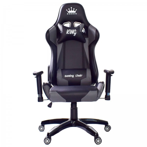 Midori Gaming Sportsitz Kunstleder Schwarz Grau