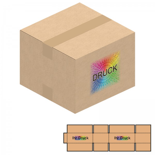 250x250x190 mm einwellige Kartons mit Digitaldruck