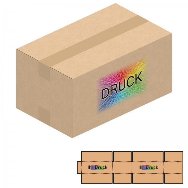 360x220x180 mm einwellige Kartons mit Digitaldruck