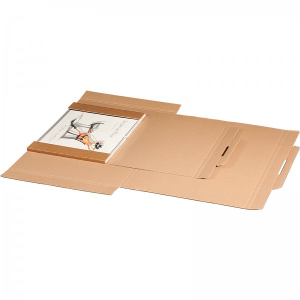 Kartonversandtasche für Kalender 420 x 310 x 10 mm DIN A3 mit Aufreißfaden & Steckverschluss