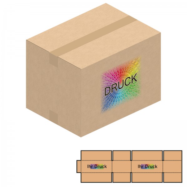 390x290x280 mm einwellige Kartons mit Digitaldruck