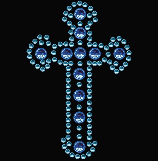 HERMA 15372 3x Crystal Sticker Kreuz Blau
