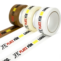 PVC Klebeband leise abrollend 1 bis 3 farbig bedruckt in weiß/braun/transparent