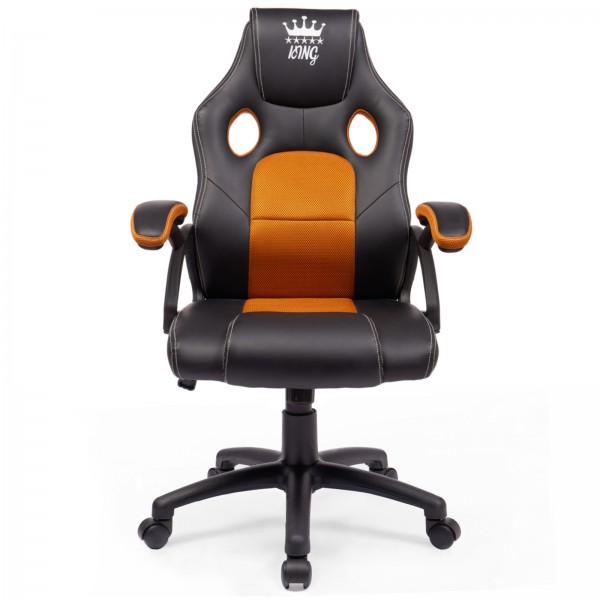 Midori® Racing Stuhl Bürostuhl Drehstuhl Sportsitz Schwarz/Orange