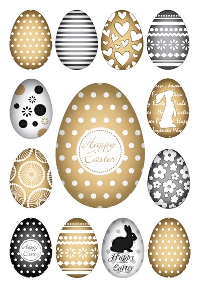 HERMA 1726 10x Sticker DECOR Happy Easter Goldeier