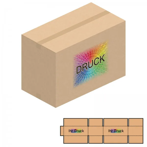 745x395x395-495 mm einwellige Kartons mit Digitaldruck