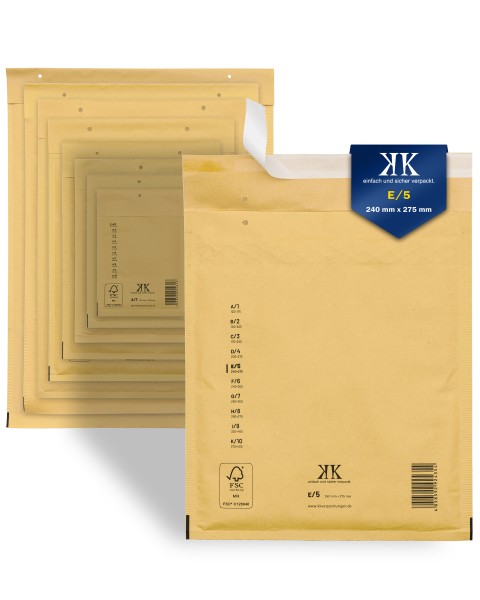 100 Luftpolstertaschen Luftpolster-Versandtaschen E5 E/5 240x275mm Braun