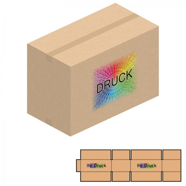 745x395x395-495 mm einwellige Kartons mit Digitaldruck