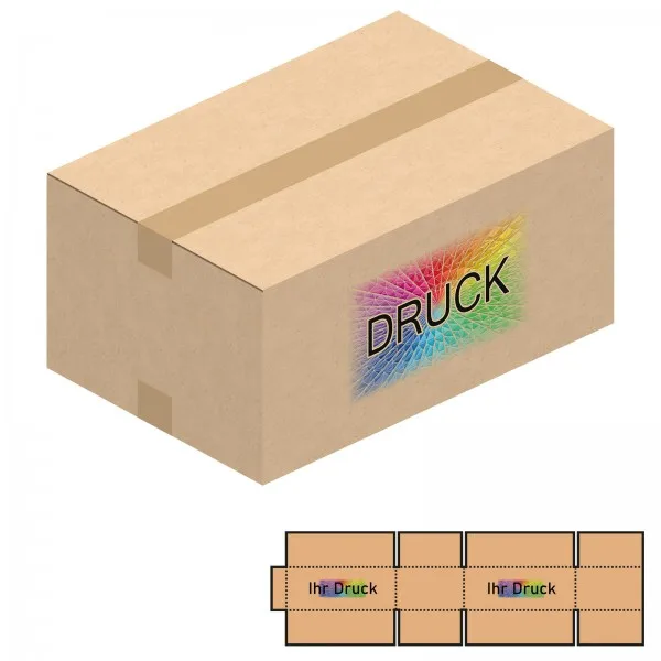 740x490x330 mm zweiwellige Kartons mit Digitaldruck
