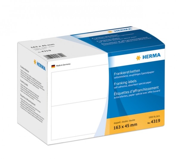 HERMA 4319 Frankieretiketten doppelt 163x45 mm 1000 St.