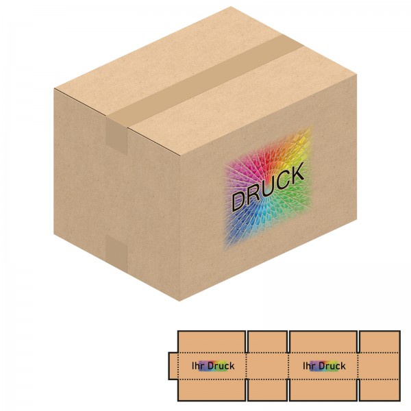 260x200x180 mm einwellige Kartons mit Digitaldruck