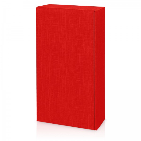 Präsentkarton für 2 Flaschen 360x180x90 mm strukturgeprägt Rot