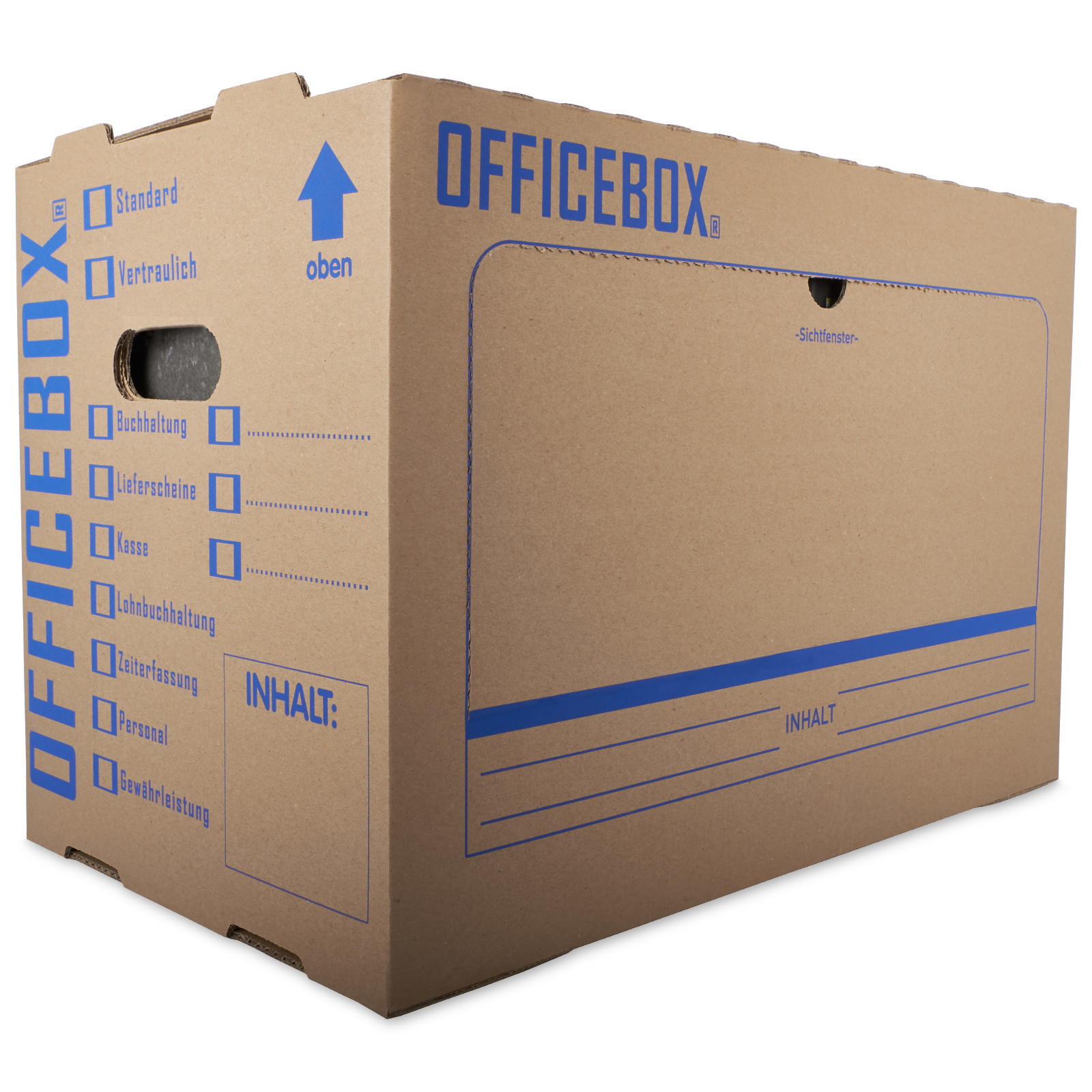 Office-Dokumentenbox, Leinen-Aktenbox mit Metallrutsche, hängender