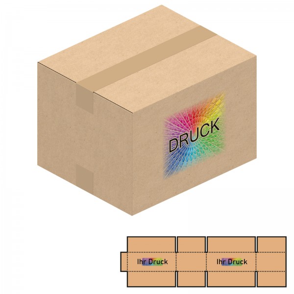 230x190x160 mm einwellige Kartons mit Digitaldruck