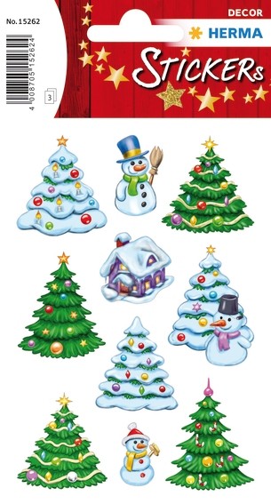 HERMA 15262 10x Sticker DECOR Weihnachtswinterwald