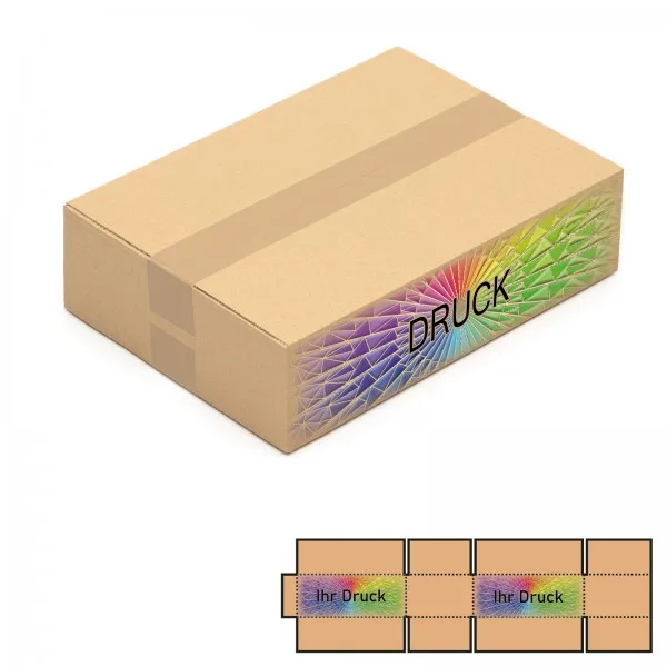 Faltkarton 350 x 250 x 100 mm DHL-Päckchen S (Außenmaß) mit Digitaldruck
