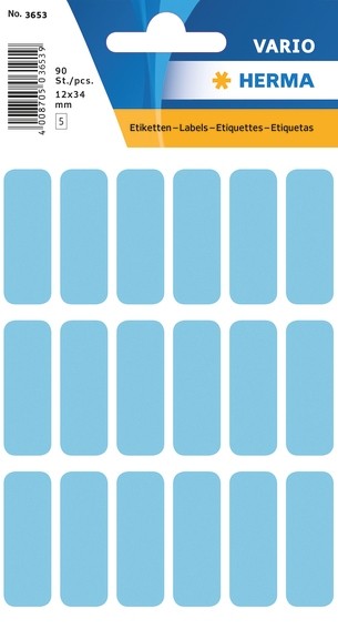 HERMA 3653 Vielzwecketiketten 12x34 mm blau Papier matt 900 St.