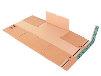 Buch-Versandverpackungen mit zentraler Packgutaufnahme und Schut