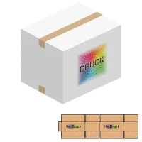 460x360x350 mm zweiwellige Kartons, weiß mit Digitaldruck