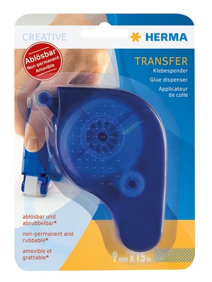 HERMA 1067 Klebespender Transfer, ablösbar, blau, 15 m