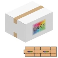 244x194x128 mm einwellige Kartons, weiß mit Digitaldruck