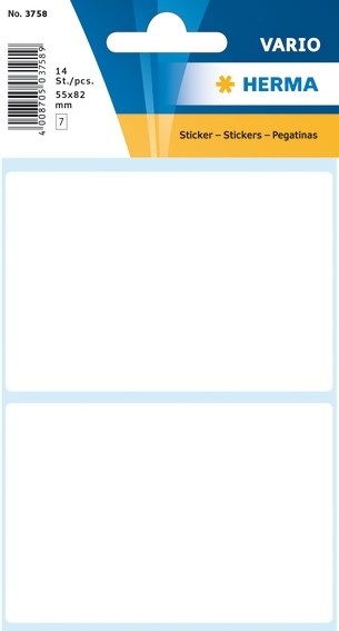 HERMA 3758 Vielzwecketiketten 55x82 mm weiß Papier matt 140 St.