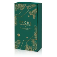 Präsentkarton für 2 Flaschen 360x180x90 mm Kraftpapier Weihnachten Grün