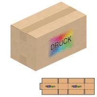 234x124x118 mm einwellige Kartons, weiß mit Digitaldruck
