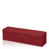 Präsentkarton für 1 Flasche 380x95x90 mm strukturgeprägt Rot Bordeaux