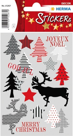 HERMA 15267 10x Sticker DECOR Merry Christmas