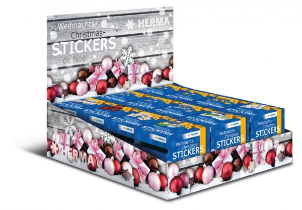 HERMA 15142 Display Weihnachtssticker auf Rolle, 12 Stück