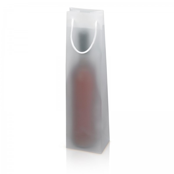 Tragetasche Geschenktüte für 1 Flasche 100x85x360 mm Frost Transparent