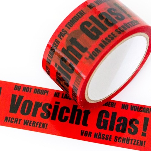 PP Klebeband Vorsicht Glas 50 mm x 66 lfm